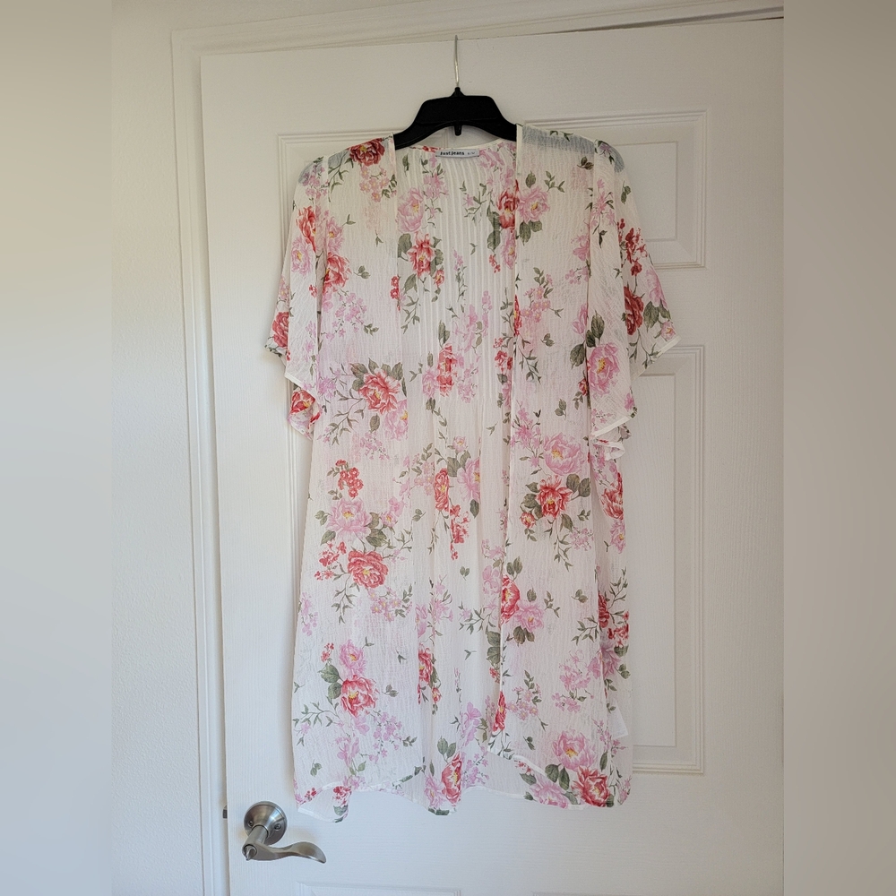 Just Jeans Floral Sheer Kimono Cover Up - Size S/M